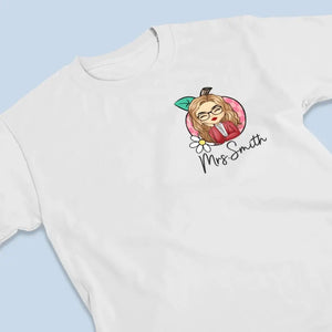 À l'ère de mon enseignant - T-shirt unisexe personnalisé imprimé recto verso - Cadeau pour enseignant