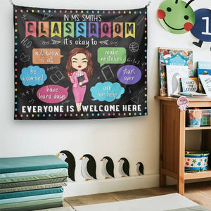 C'est bien d'être soi-même - Tapisserie personnalisée pour enseignant - Cadeau pour enseignant
