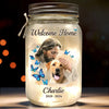 Safe In The Arms Of God - Memorial Personalized Custom Mason Jar Light - Sympathy Gift For Family Members, Pet Owners, Pet Lovers