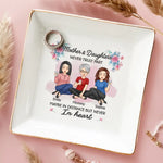 We Are Maybe In Distance But Never In Heart - Family Personalized Custom Jewelry Dish - Gift For Mom, Daughter