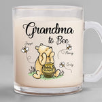 Grandma To Bee - Family Personalized Custom Glass Mug - Gift For Grandma