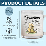 Grandma To Bee - Family Personalized Custom Glass Mug - Gift For Grandma