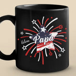 Treasured Person In Our World - Family Personalized Custom Black Mug - Gift For Dad, Grandpa