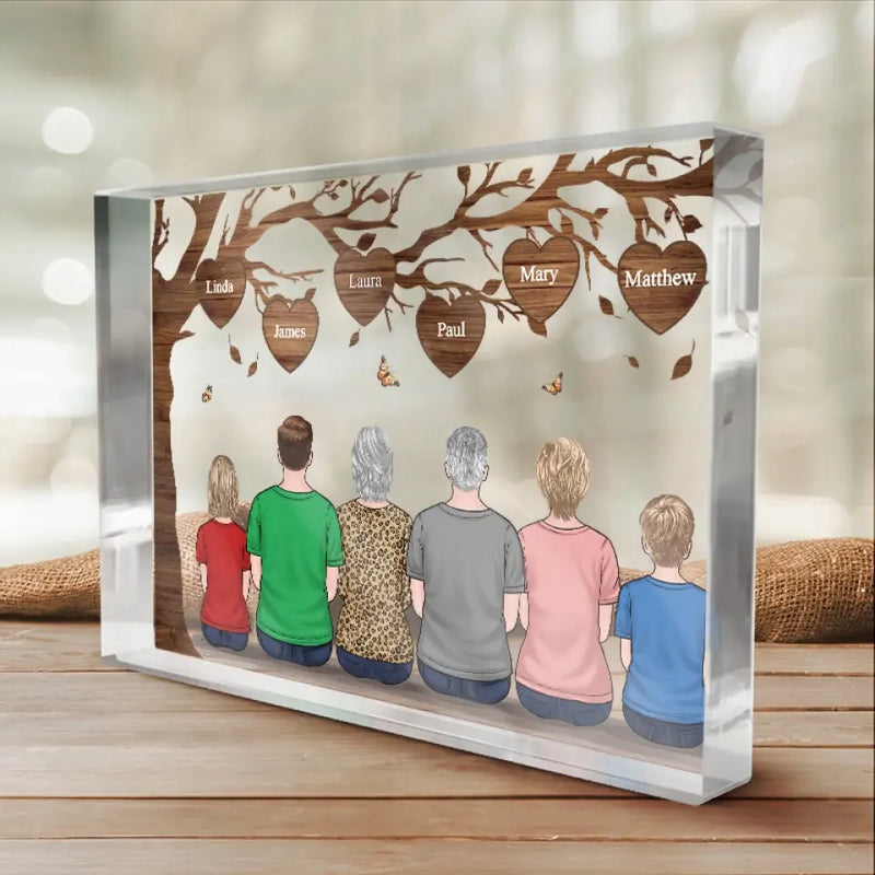 Life Begins Love Never Ends - Family Personalized Custom Rectangle Shaped Acrylic Plaque - Gift For Family Members
