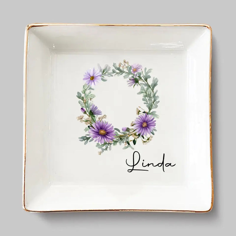 Flowers Bloom So Does Hope - Bestie Personalized Custom Jewelry Dish - Gift For Best Friends, BFF, Sisters
