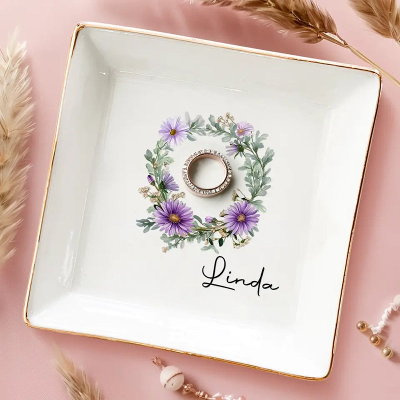 Flowers Bloom So Does Hope - Bestie Personalized Custom Jewelry Dish - Gift For Best Friends, BFF, Sisters