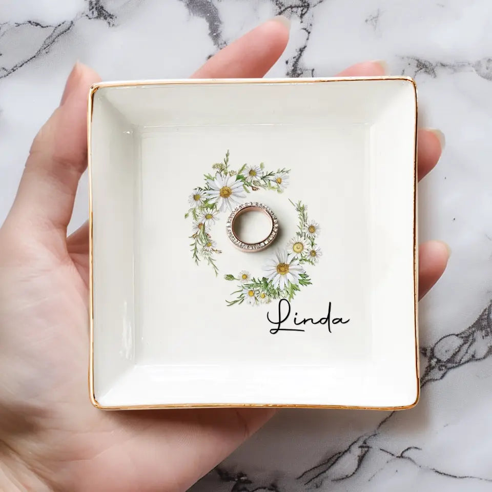 Flowers Bloom So Does Hope - Bestie Personalized Custom Jewelry Dish - Gift For Best Friends, BFF, Sisters