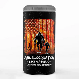 Papa Bigfoot, protecteur de la nature - Gobelet isotherme 4 en 1 personnalisé pour la famille - Cadeau pour papa et grand-père