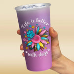 Dogs Leave Pawprints On Our Hearts - Dog Personalized Custom Aluminum Changing Color Cup - Gift For Pet Owners, Pet Lovers