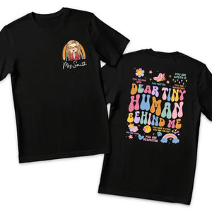 Vous êtes respecté - T-shirt unisexe personnalisé imprimé recto verso - Cadeau pour enseignant