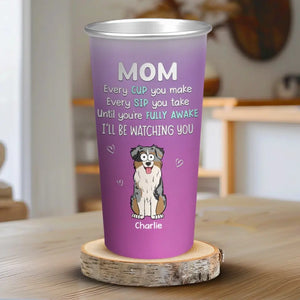 Merci d'avoir ramassé nos crottes - Gobelet personnalisé en aluminium à changement de couleur pour chien - Cadeau pour propriétaires d'animaux et amoureux des animaux