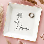 Best Friends Bloom Together - Bestie Personalized Custom Jewelry Dish - Gift For Best Friends, BFF, Sisters