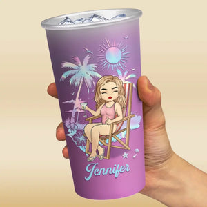 La vie est meilleure à la plage - Tasse personnalisée en aluminium changeant de couleur - Cadeau pour vous-même, vos meilleures amies, vos meilleures amies, vos sœurs