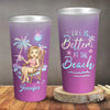 La vie est meilleure à la plage - Tasse personnalisée en aluminium changeant de couleur - Cadeau pour vous-même, vos meilleures amies, vos meilleures amies, vos sœurs