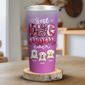 Mon petit chien, un battement de cœur à mes pieds - Tasse personnalisée en aluminium changeant de couleur - Cadeau pour les propriétaires d'animaux et les amoureux des animaux