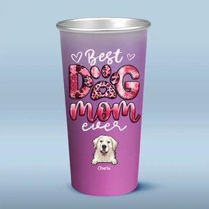 Mon petit chien, un battement de cœur à mes pieds - Tasse personnalisée en aluminium changeant de couleur - Cadeau pour les propriétaires d'animaux et les amoureux des animaux