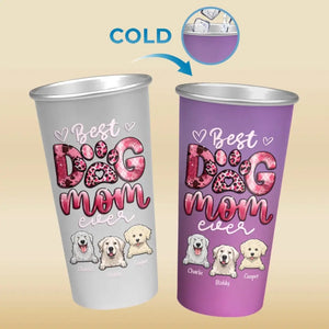 Mon petit chien, un battement de cœur à mes pieds - Tasse personnalisée en aluminium changeant de couleur - Cadeau pour les propriétaires d'animaux et les amoureux des animaux