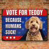 Custom Photo Paws And Vote - Dog & Cat Personalized Custom Home Decor Metal Sign - House Warming Gift For Pet Owners, Pet Lovers