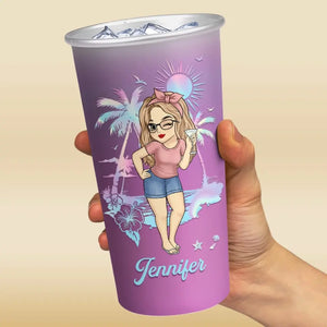 La plage m'appelle et je dois y aller - Tasse personnalisée en aluminium changeant de couleur - Cadeau pour vous-même, vos meilleurs amis, vos meilleures amies, vos sœurs