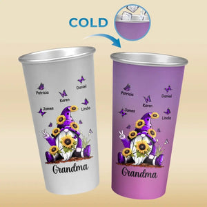 Les raisons d'être heureuse de grand-mère - Tasse personnalisée en aluminium à changement de couleur pour la famille - Cadeau pour maman et grand-mère