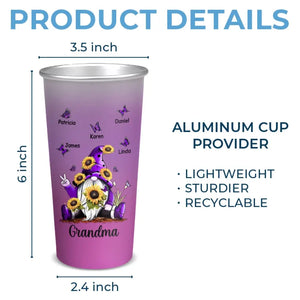 Les raisons d'être heureuse de grand-mère - Tasse personnalisée en aluminium à changement de couleur pour la famille - Cadeau pour maman et grand-mère