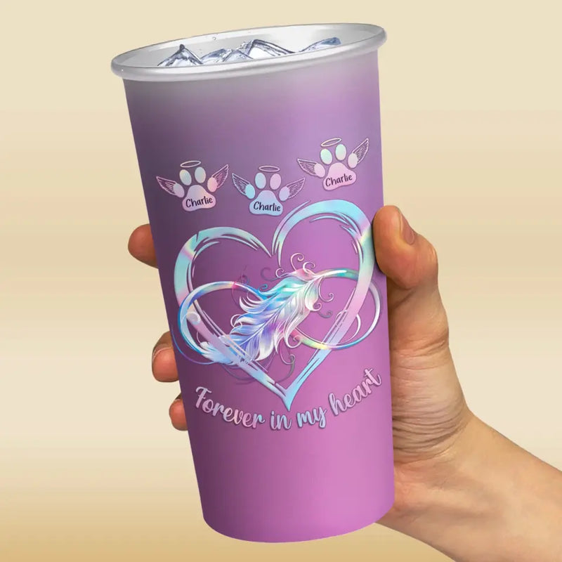 Forever In My Heart - Memorial Personalized Custom Aluminum Changing Color Cup - Sympathy Gift For Pet Owners, Pet Lovers