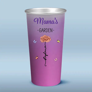 Jardin de grand-mère - Tasse personnalisée en aluminium à changement de couleur - Cadeau pour maman et grand-mère