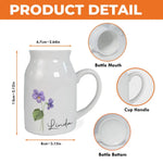 Custom Name Purple Floral Gifts for Women - Personalized Flower Vase