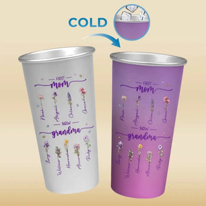 Tasse personnalisée en aluminium à changement de couleur pour maman et grand-mère