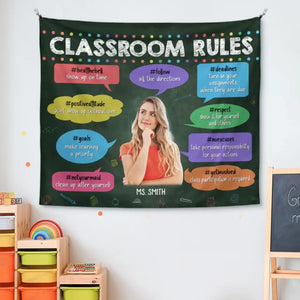Photo personnalisée : Les meilleurs enseignants enseignent avec le cœur – Tapisserie personnalisée pour enseignant – Cadeau pour enseignant