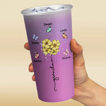 Custom Name Grandma Floral Gifts - Personalized Aluminum Changing Color Cup