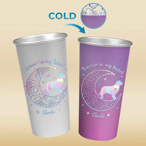 Je suis toujours avec toi - Tasse commémorative personnalisée en aluminium changeant de couleur - Cadeau de condoléances pour les propriétaires d'animaux de compagnie et les amoureux des animaux