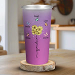 Custom Name Grandma Floral Gifts - Personalized Aluminum Changing Color Cup