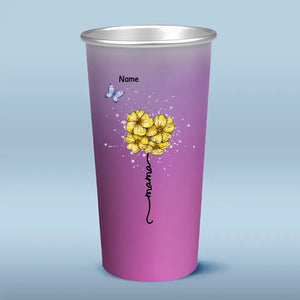 Grand-mère remplit votre cœur - Tasse personnalisée en aluminium à couleur changeante - Cadeau pour maman et grand-mère