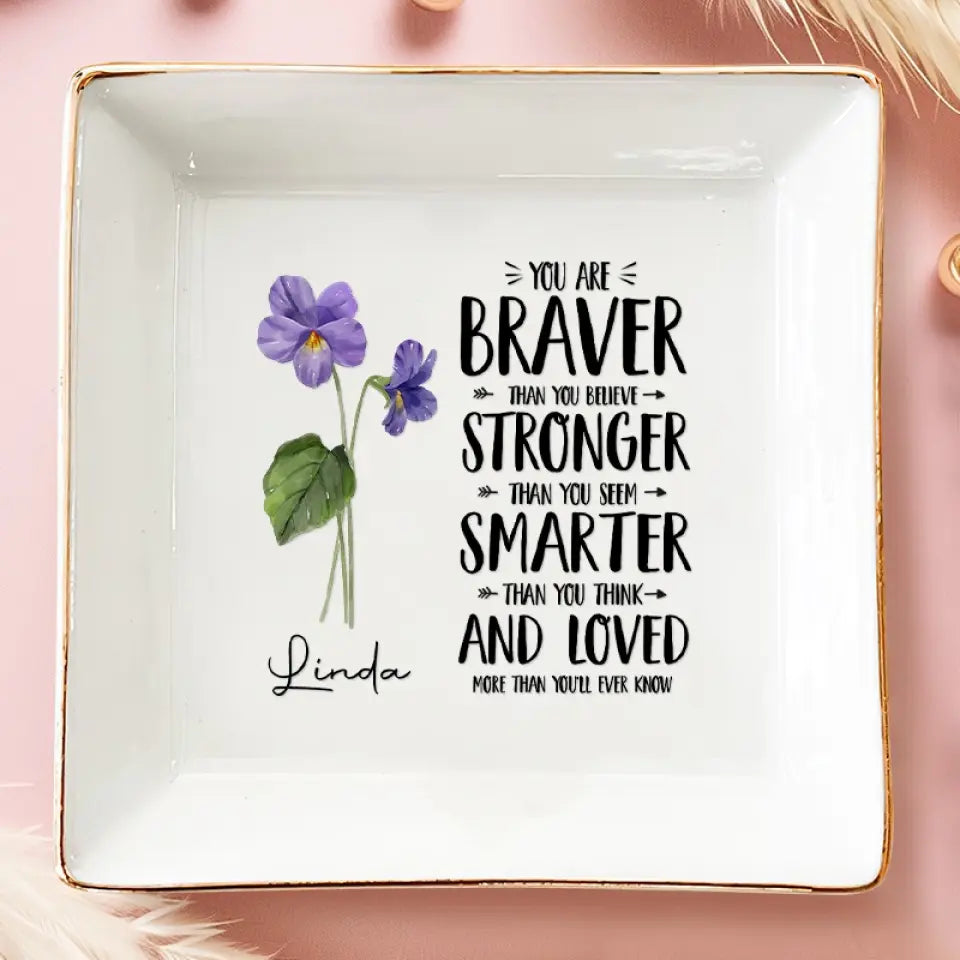 Don't Forget You're Awesome - Bestie Personalized Custom Jewelry Dish - Gift For Best Friends, BFF, Sisters, Mom, Daughter