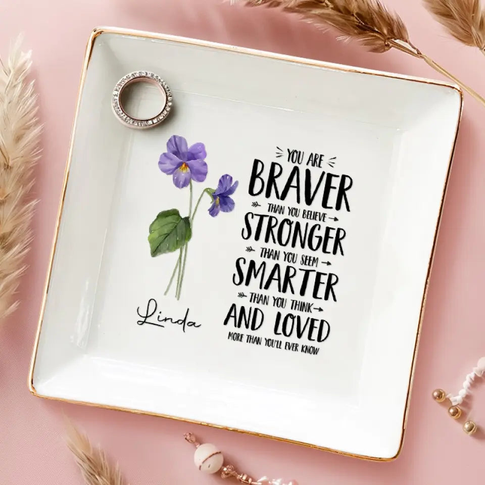 Don't Forget You're Awesome - Bestie Personalized Custom Jewelry Dish - Gift For Best Friends, BFF, Sisters, Mom, Daughter