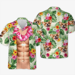 Photo personnalisée : chaque jour devrait être une journée à la plage - T-shirt hawaïen tropical unisexe personnalisé pour la famille - Cadeau de vacances d'été, cadeau pour les membres de la famille