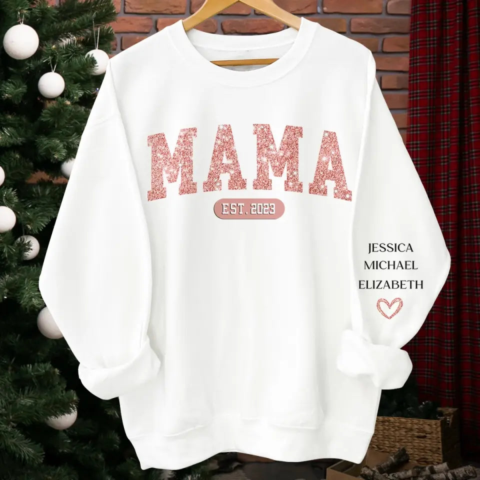 Best Grandma Ever - Family Personalized Custom Unisex Sweatshirt With Design On Sleeve - Gift For Mom, Grandma