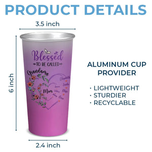 Bénie d'être appelée grand-mère - Tasse personnalisée en aluminium à couleur changeante - Cadeau pour maman et grand-mère