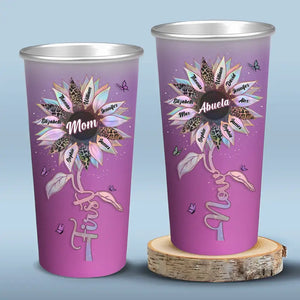Les câlins de grand-mère sont faits d'amour - Tasse personnalisée en aluminium à couleur changeante - Cadeau pour maman et grand-mère