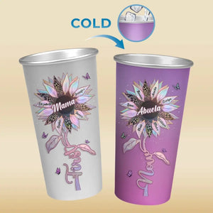 Les câlins de grand-mère sont faits d'amour - Tasse personnalisée en aluminium à couleur changeante - Cadeau pour maman et grand-mère