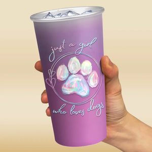 Juste une fille qui aime les animaux - Tasse personnalisée en aluminium changeant de couleur pour chien et chat - Cadeau pour les propriétaires et les amoureux des animaux