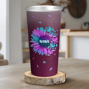 Une famille heureuse n'est qu'un paradis précoce - Tasse personnalisée en aluminium à couleur changeante pour la famille - Cadeau pour maman, grand-mère