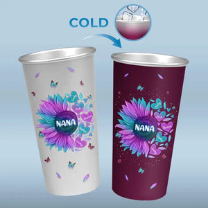 Une famille heureuse n'est qu'un paradis précoce - Tasse personnalisée en aluminium à couleur changeante pour la famille - Cadeau pour maman, grand-mère