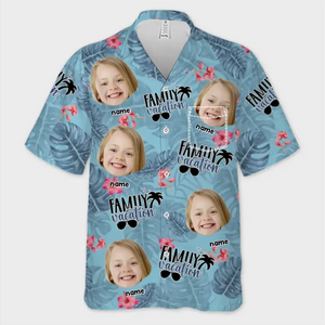 Photo personnalisée L'été a été notre meilleure saison - Chemise hawaïenne tropicale unisexe personnalisée pour la famille - Cadeau de vacances d'été, cadeau pour les membres de la famille