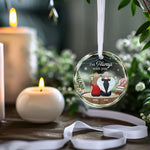 Always With You - Memorial Personalized Custom Circle Glass Ornament - Sympathy Gift For Family Members