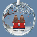 Your Life Was A Blessing, Your Memory A Treasure - Memorial Personalized Custom Circle Glass Ornament - Sympathy Gift For Dad, Daughter