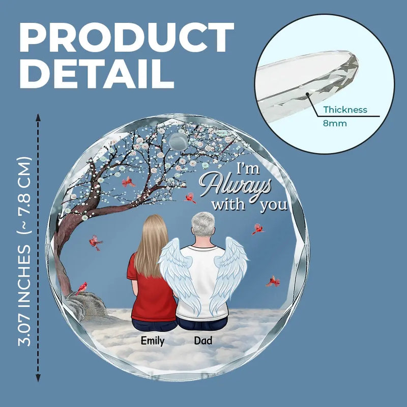 Your Life Was A Blessing, Your Memory A Treasure - Memorial Personalized Custom Circle Glass Ornament - Sympathy Gift For Dad, Daughter