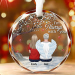 Your Life Was A Blessing, Your Memory A Treasure - Memorial Personalized Custom Circle Glass Ornament - Sympathy Gift For Dad, Daughter