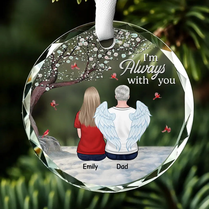 Your Life Was A Blessing, Your Memory A Treasure - Memorial Personalized Custom Circle Glass Ornament - Sympathy Gift For Dad, Daughter